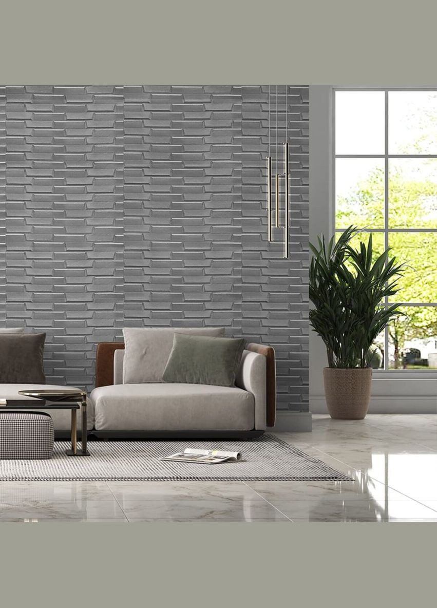 3D панель самоклеящаяся кладка серебро 770х700х5 мм (034) SW00000217 Sticker Wall (315791590)