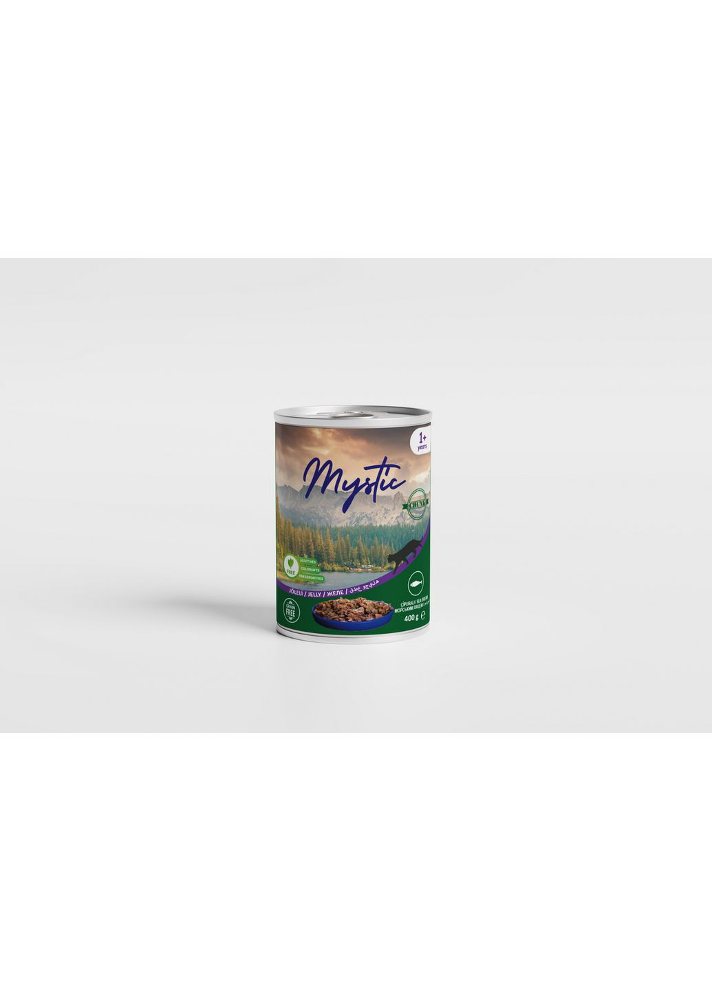 Вологий корм Mystic для КОТІВ шматочки МОРСЬКОГО ЛЯЩА в желе 400г конс. Hermos (341679660)