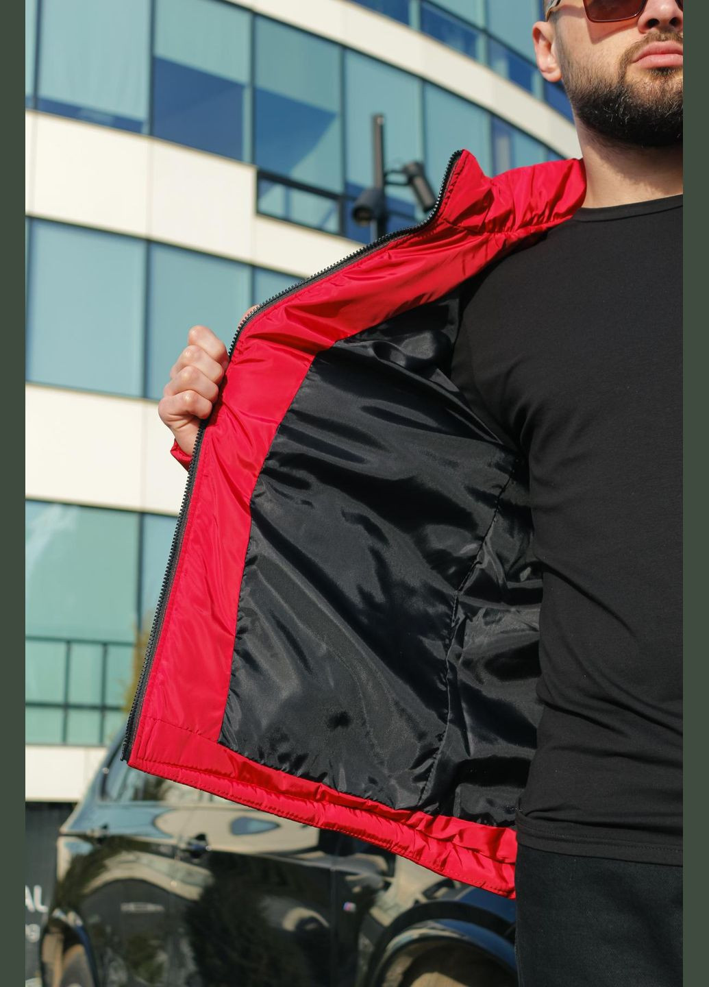 Червона демісезонна куртка вітровка підкладка нейлон не маломірять No Brand