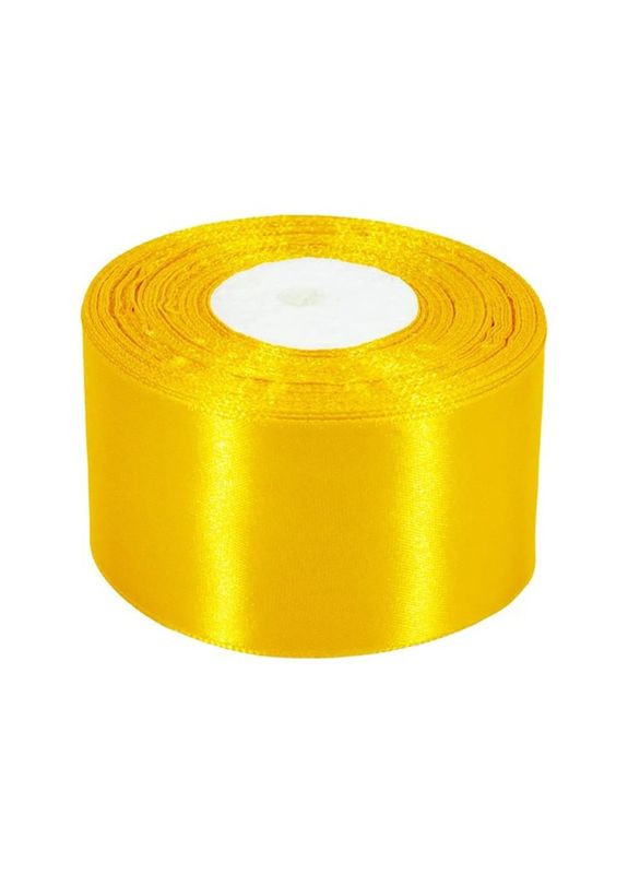 Атласна стрічка для рукоділля АБ-504, 5 см x 23 м, Жовтий Bambi (372079869)