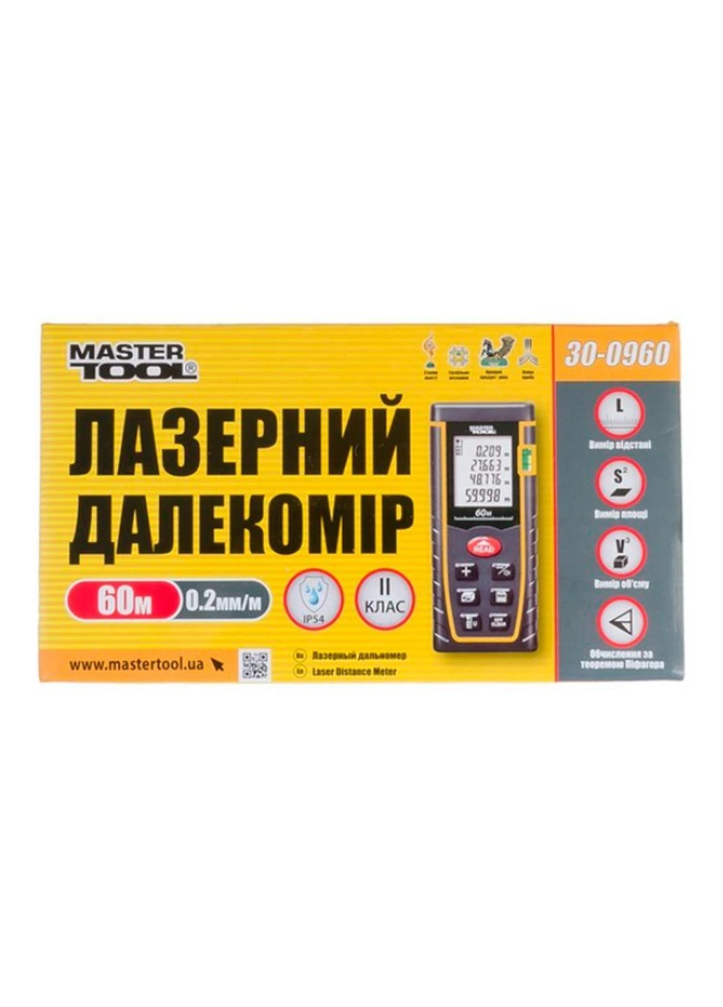 Дальномер лазерный 30-0960 до 60 метров Mastertool (388699235)