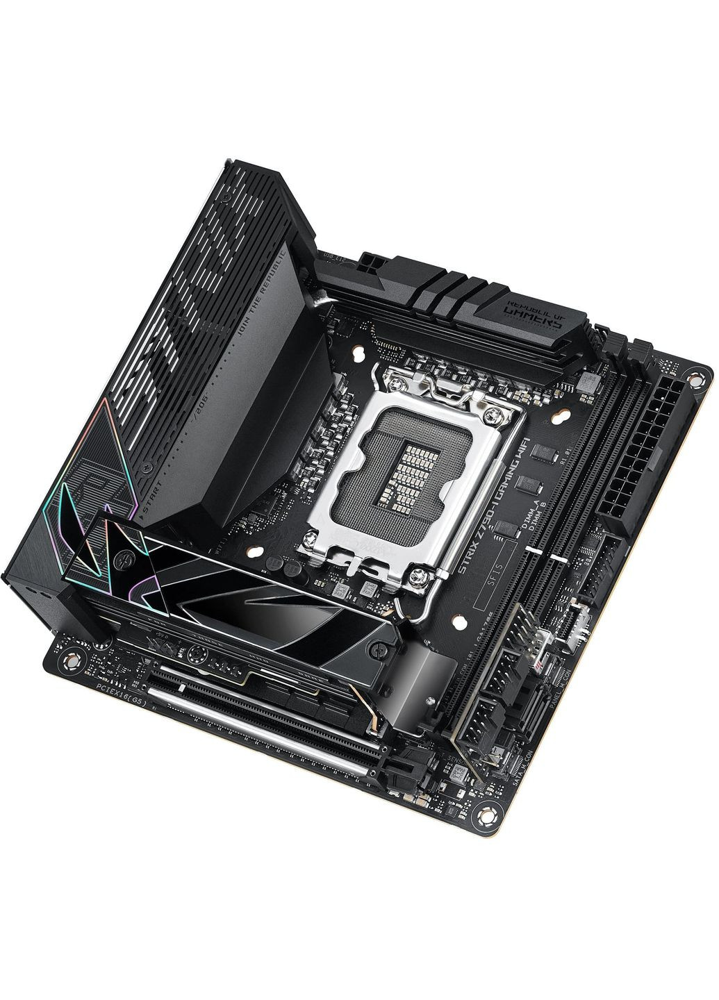 Материнская плата ROG STRIX Z790-I GAMING WIFI s1700 Z790 2xDDR5 M.2 HDMI Thunderbolt Wi-Fi BT mITX 90MB1CM0-M0EAY0 Asus (360793587)