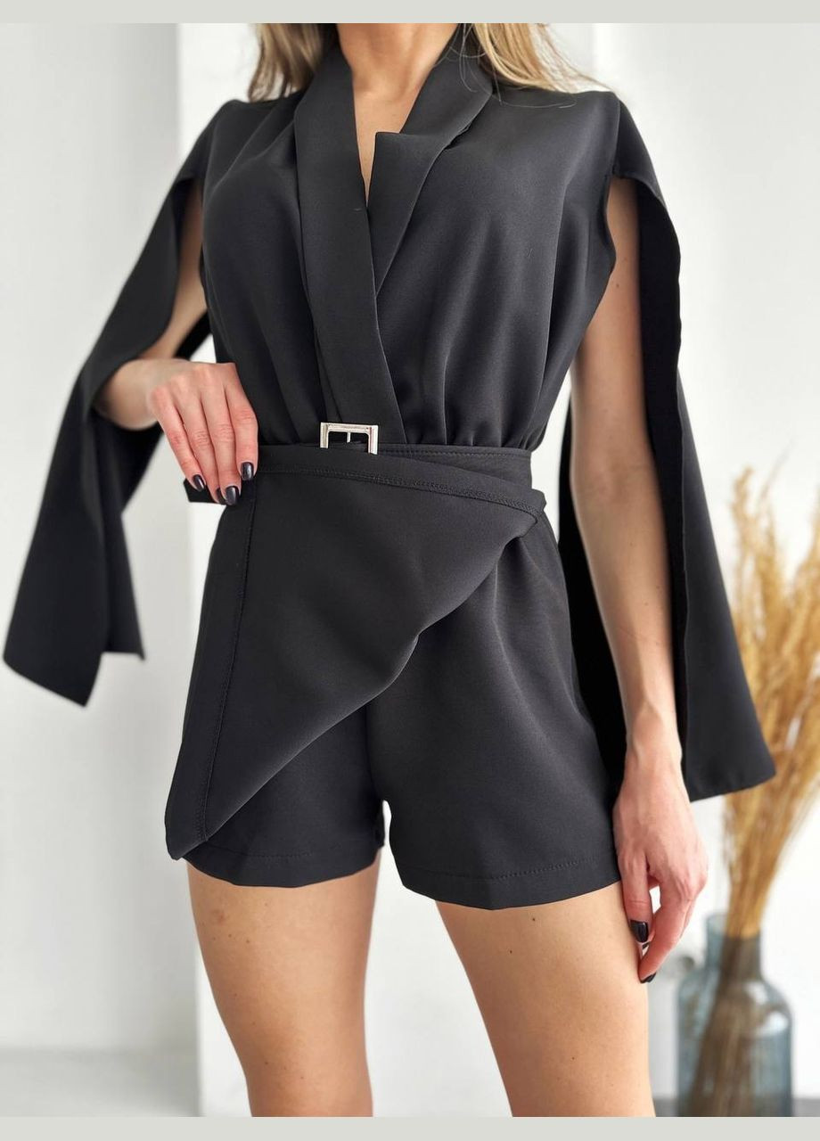 Женский комбинезон с юбкой-шортами цвет черный р.42/44 449336 New Trend чёрный