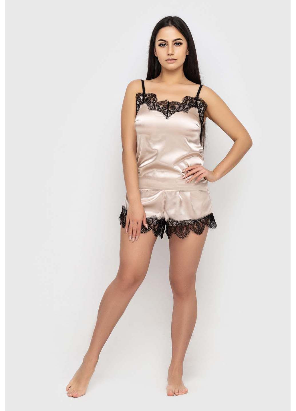 Комбинированная пижамный комплект халат, майка, шорты Ghazel