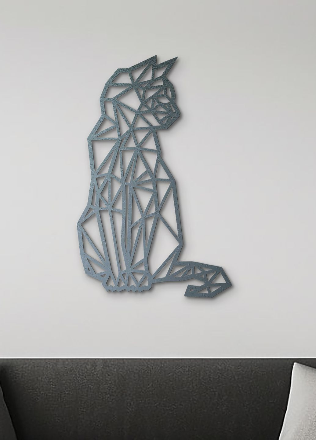 Декор для кімнати, інтер'єрна картина на стіну "Геометричний кіт", оригінальний подарунок 40х25 см Woodyard (292112252)