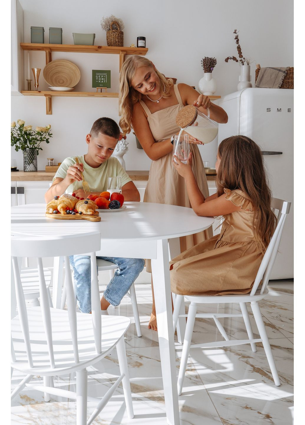 Стіл обідній розкладний MARS 75x100(140) Білий Pavlyk (372842770)