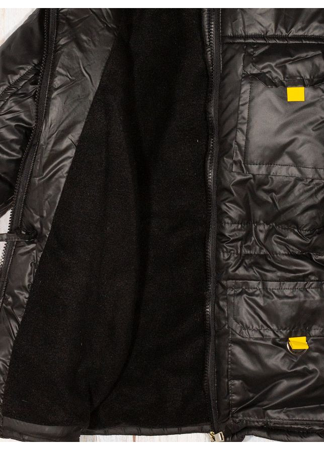 Чорна зимня куртка зимова для хлопчика Одягайко