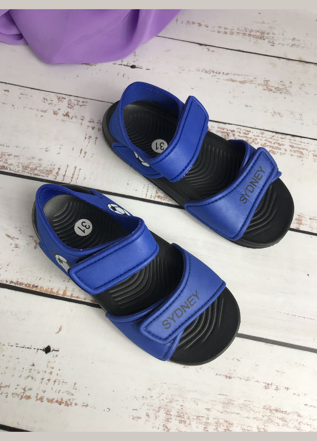 Синие повседневные, пляжные сандали детские на мальчика eva синий (619) Sydney на липучке