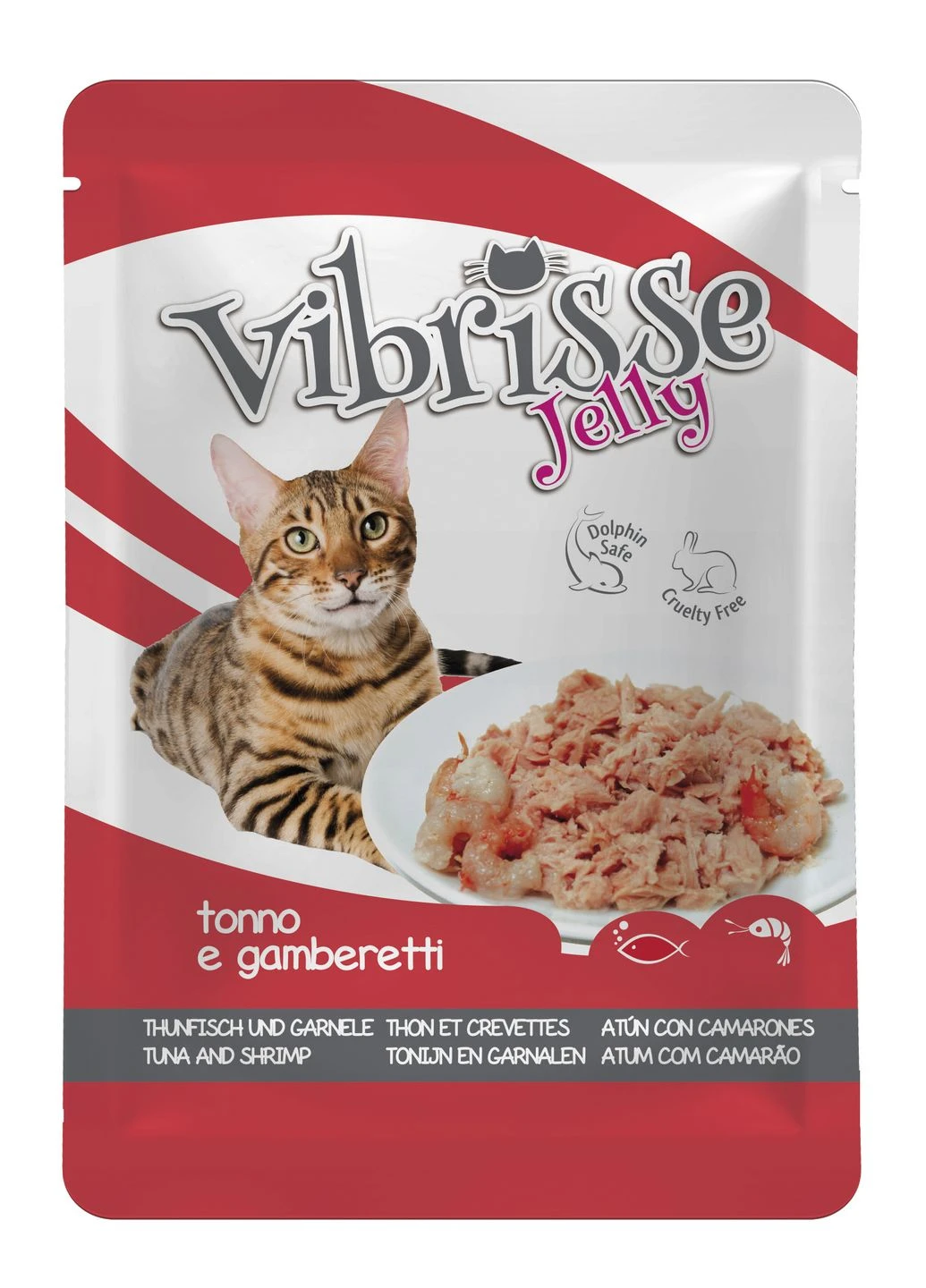 Консерва для дорослих котів Vibrisse tuna and shrimp in jelly пауч тунець та креветка в желе 70 г C1018986 Croci (268025118)