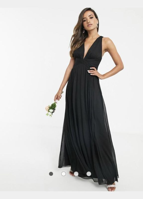 Чорна сукня максі вечірня з вирізом Asos