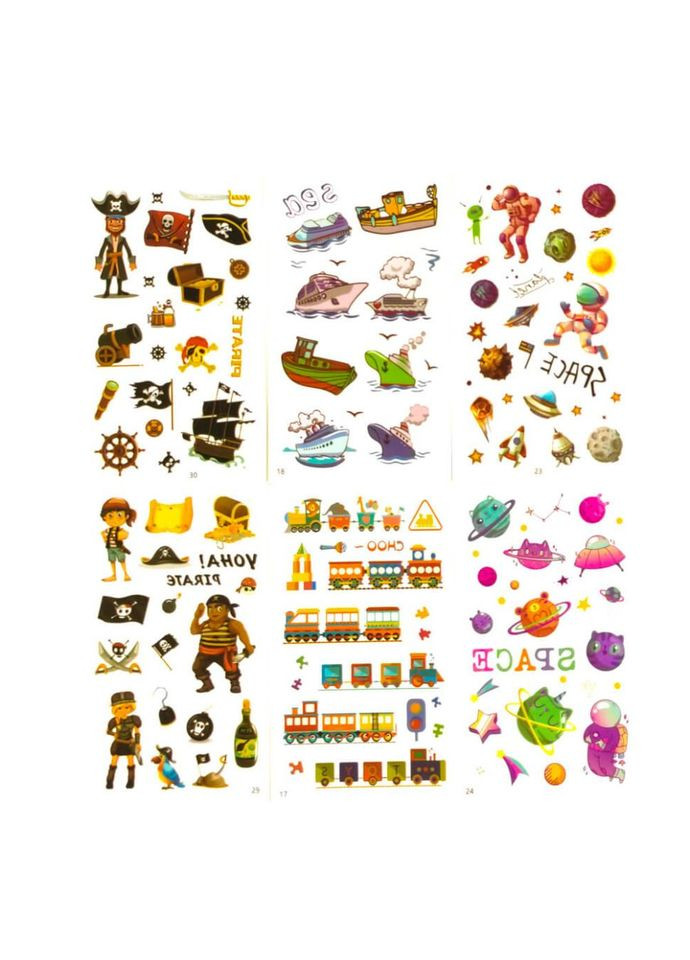 Набор детских временных татуировок «Для мальчиков» tattoo-kids-mini-set-boys No Brand (330605264)