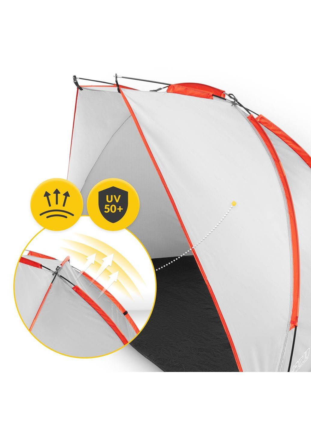 Палатка пляжная 200 x 115 см Grey () 4FIZJO P-5905973401449 (349859093)