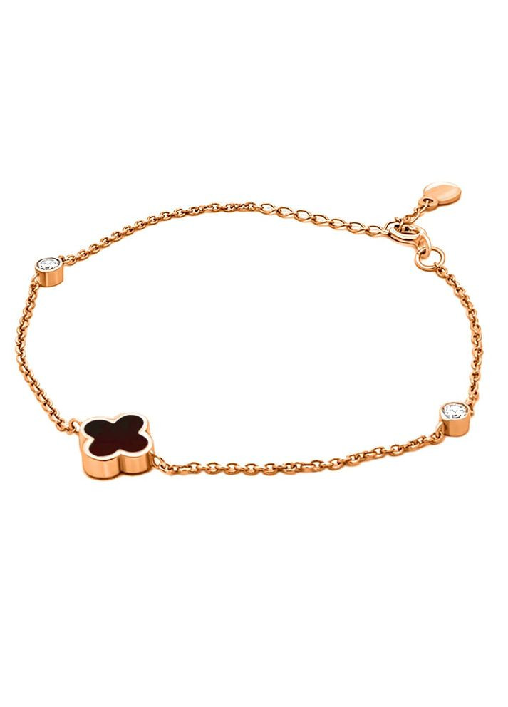 Золотий браслет Конюшина з червоним агатом (з2097.4) 19 IRIJ (331870982)