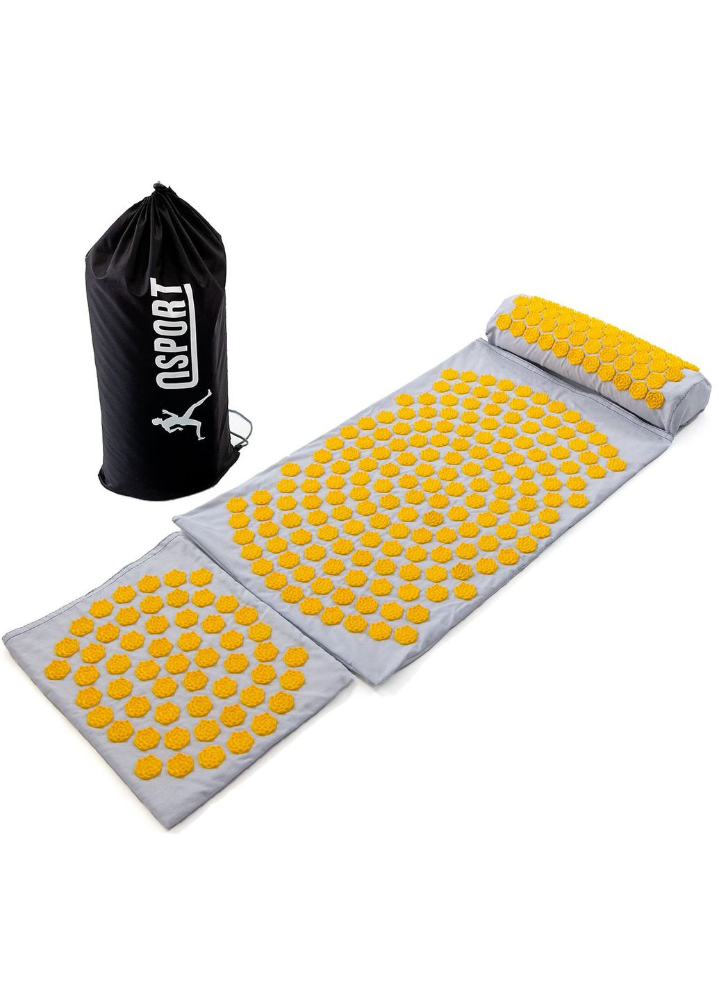 Масажний килимок Аплікатор Кузнєцова + валик + подушка масажер для спини/шиї/ніг Lotus Set (n-0003) OSPORT (372011160)