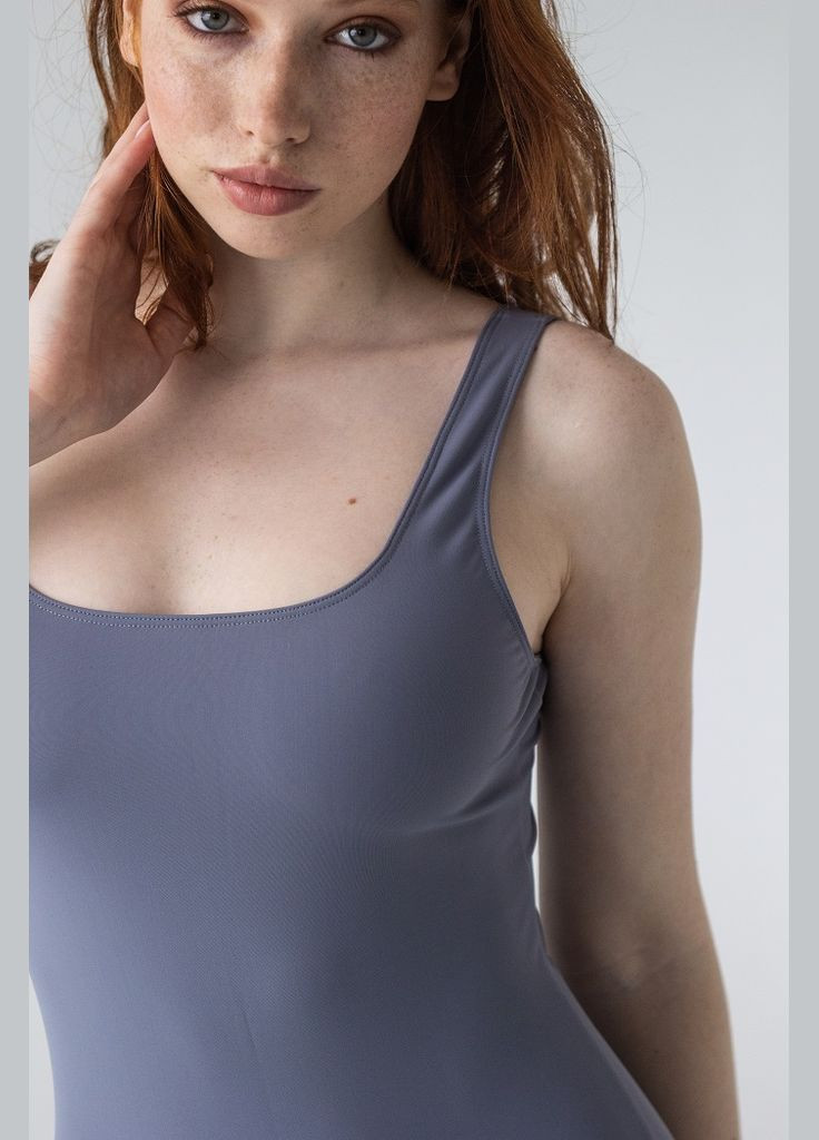 Серый летний закрытый серый купальник с чашками-beach comfort (162sw-21с-gr) слитный Kari Shop Atelier