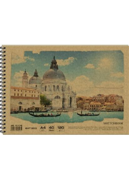 Альбом для рисования AR4740 А4/40л. Крафт/обкл, упр.(120г/м.кв) (5/60) Офорт (367749591)