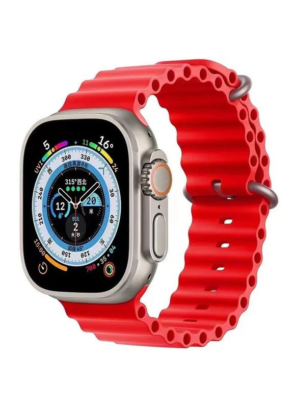 Силіконовий ремінець для Apple Watch 44 45 46 49 / ремінці на Епл вотч силікон 44 45 46 49 / Red Epik (338614157)