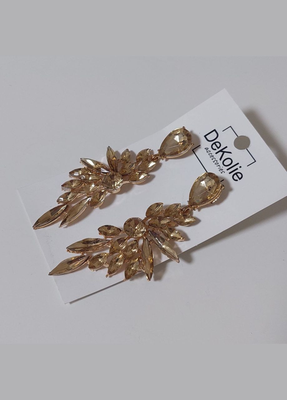 Сережки довгі вечірні з камінцями bs006 DeKolie (330641229)