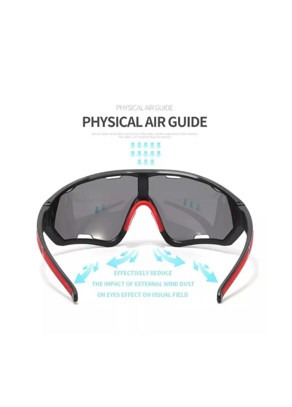 Очки спортивные унисекс UV400 чёрные ударопрочные лёгкие для путешествий, рыбалки, бега, велосипеда, горных походов No Brand (364859620)