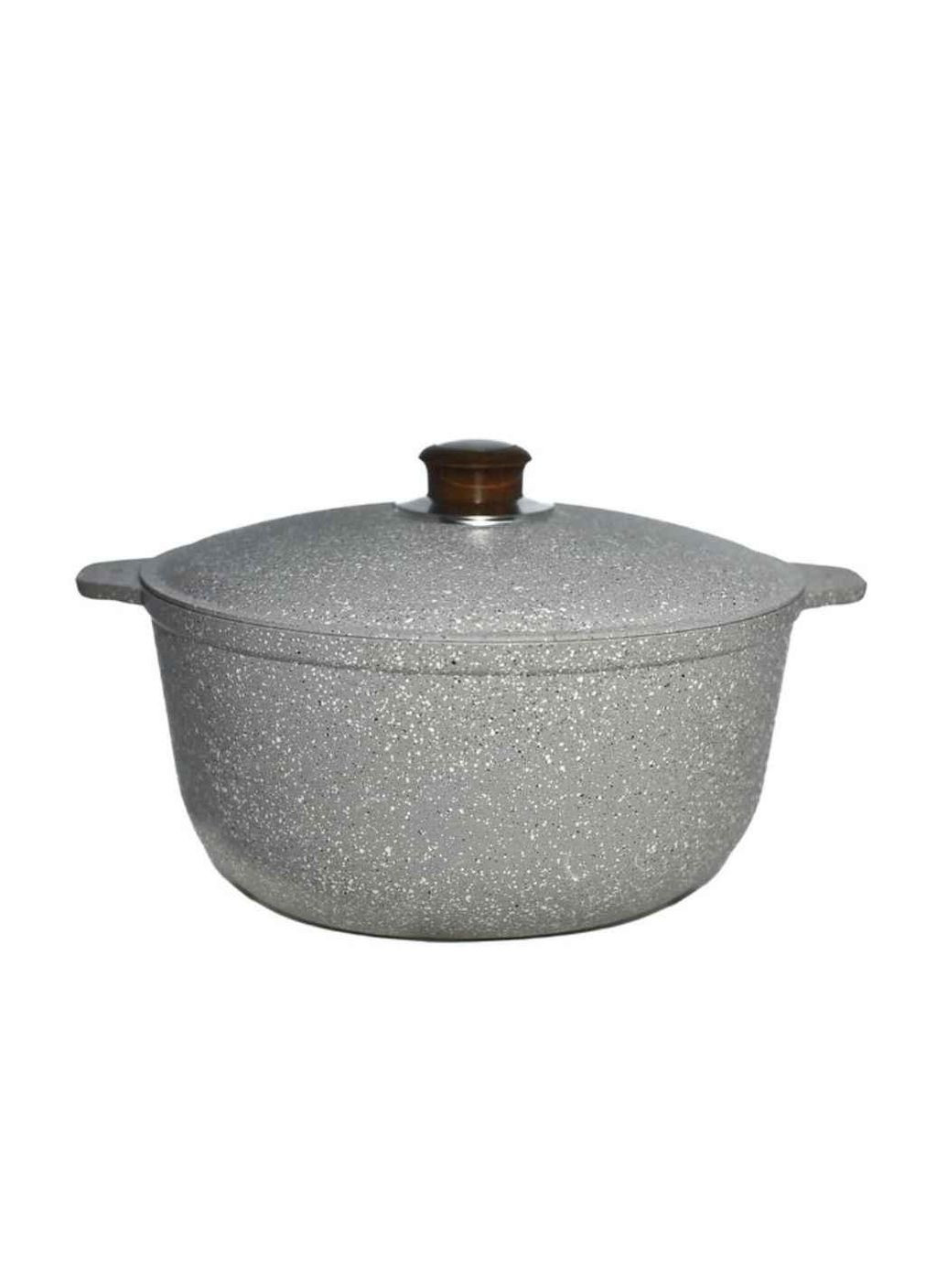 Каструля 3л з а/п покриттям і алюмінієвою кришкою АА10031 (світло сірий граніт) ТМ TALKO Талко (315516034)