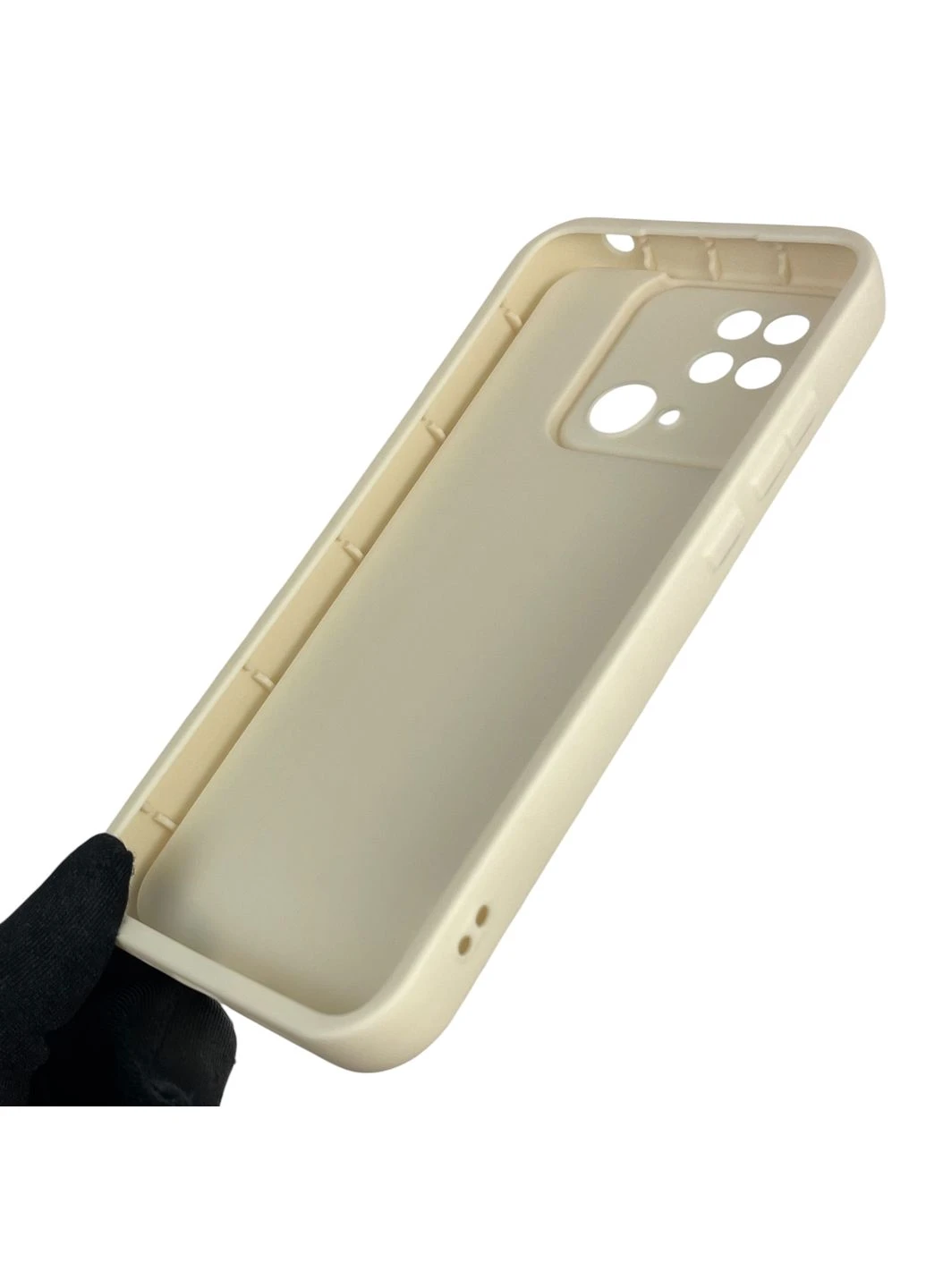 Чехол силиконовый оригинальный Soft Touch с 3D принтом вишенки для Poco C40 молочный (Полная защита камеры) Xiaomi (378976349)