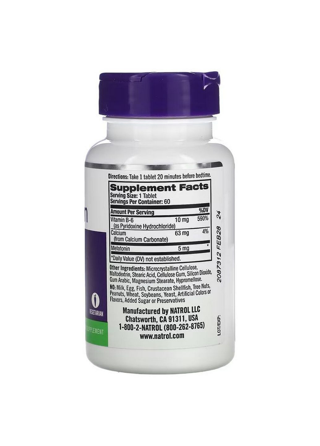 Натуральна добавка Melatonin 5 mg Extra Strength, 60 таблеток Natrol (293481226)