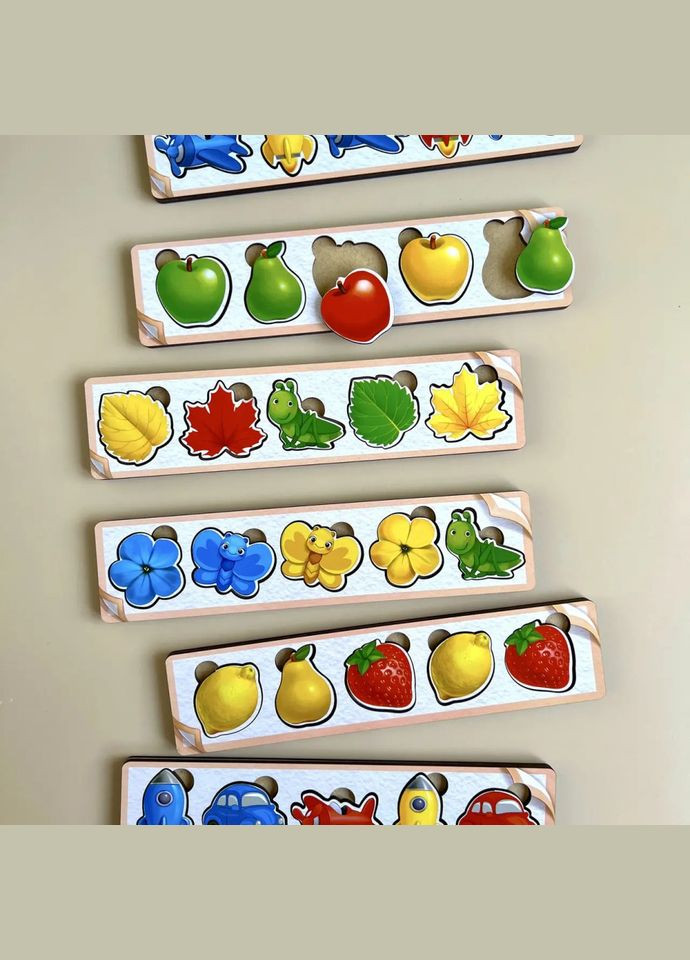 Дерев'яна настільна гра "Кольори" (ПСД071) PSD071 сортер-комодик Ubumblebees (316272222)