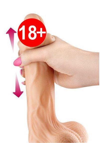 Фалоімітатор із рухомою крайньою плоттю Real Body — Real Brad, діаметр 4 см, TPE No Brand (303886216)