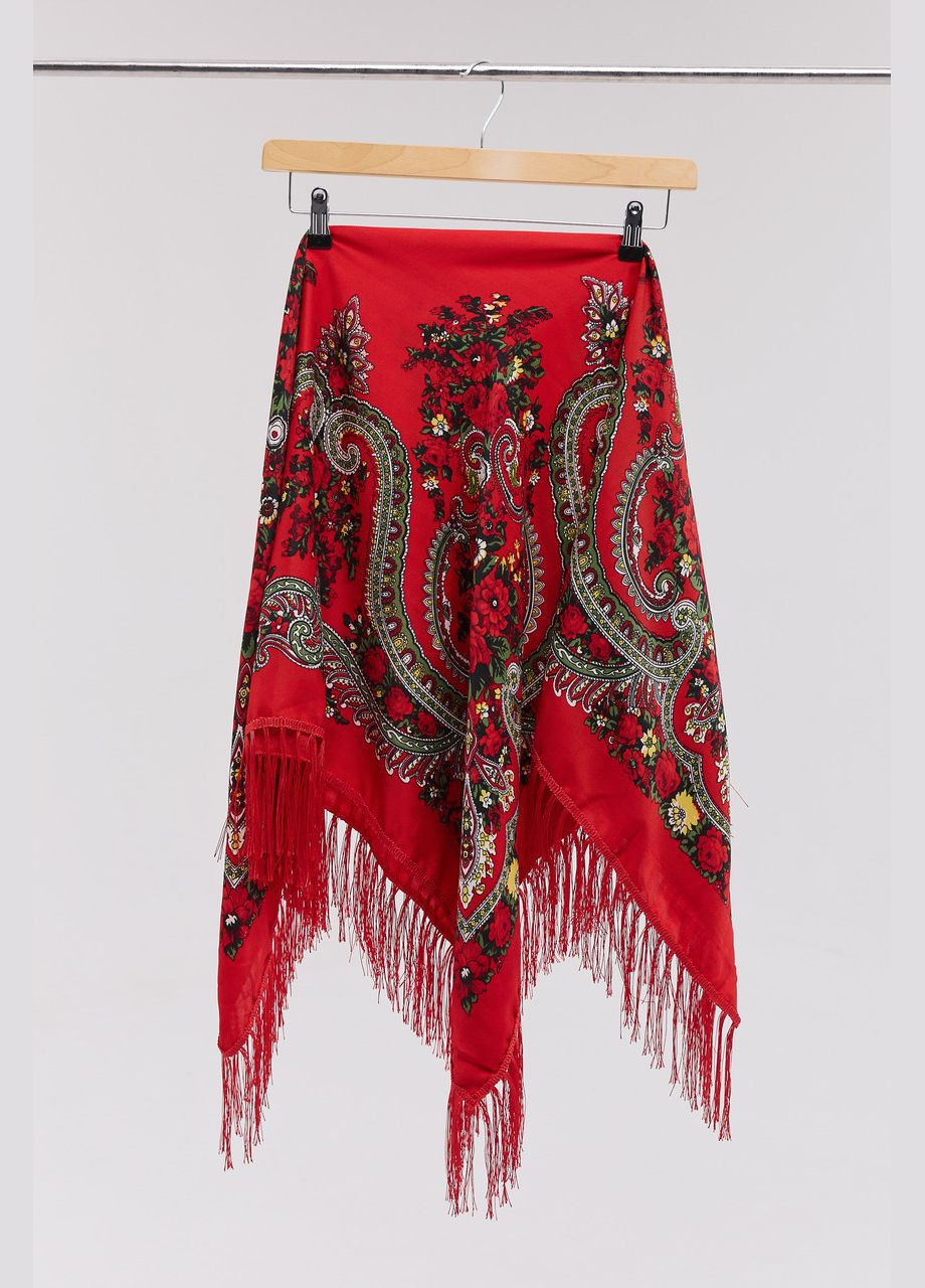 Хустинка "Квіти полісся" (червона) розмір 110х110 см MEREZHKA (314773334)