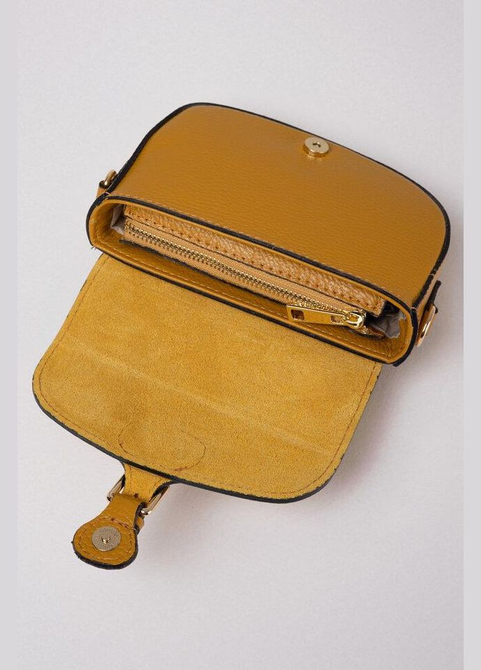 Крос-боді Жовтий - Італійська жіноча сумка крос-боді з натуральної шкіри застібкою та знімним ремінцем (ss220132_yel_TU) TAKEASY (350612616)