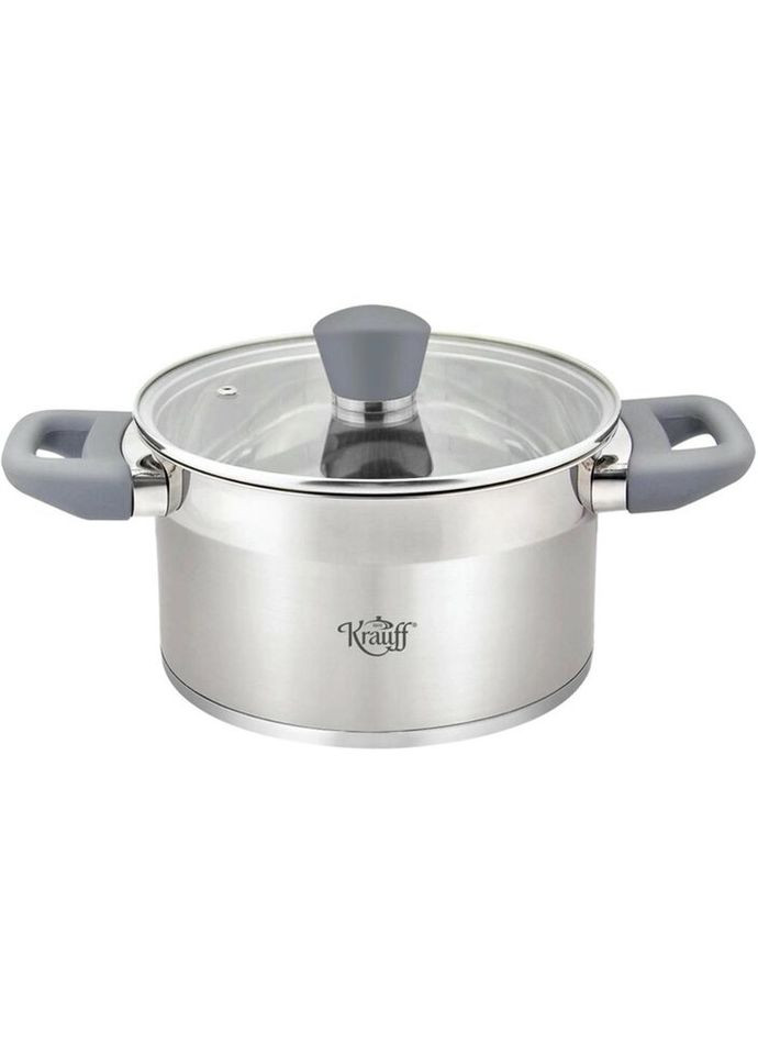 Кастрюля с крышкой Elite 26-238-059 24 см 6.1 л серебристая Krauff (319551349)