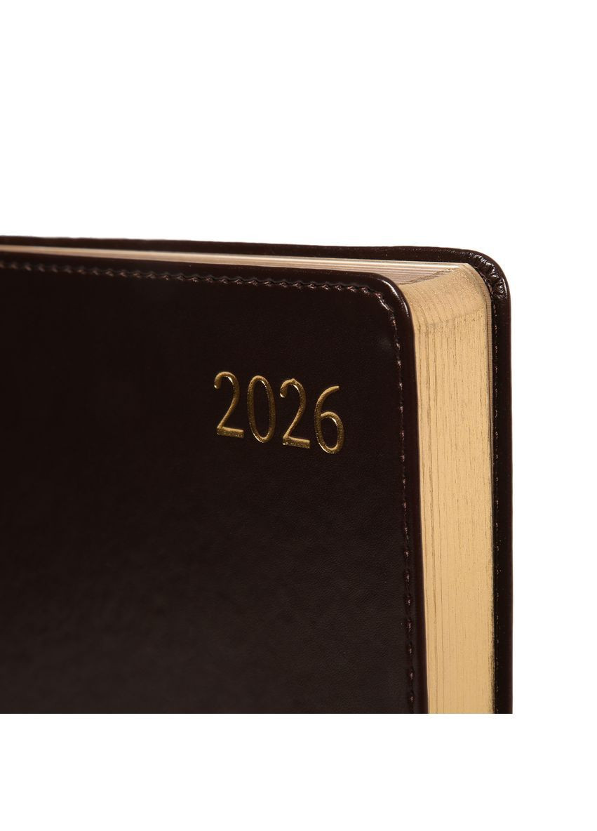 Щоденник А5 2026 Aldento 368 с Темно-коричневий (252673) Leo Planner (362587802)