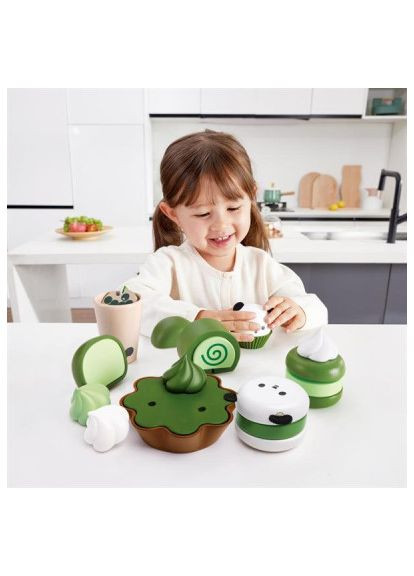 Игровой набор продукты Десерты из зеленого чая (E3195) Hape продукти Десерти із зеленого чаю (357491116)