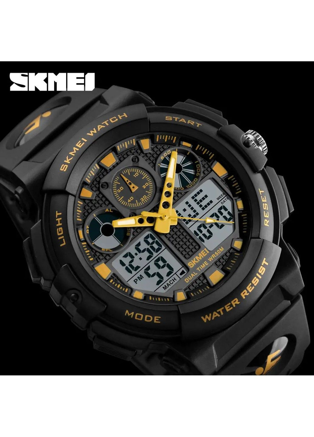 Чоловічий водонепроникний наручний годинник 1270 Золотистий Skmei (314483411)