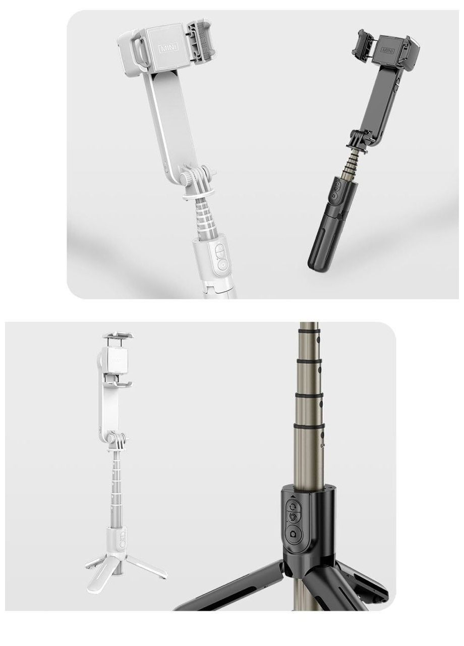 Стедикам стабилизатор Gimbal L09 с LED лампой и Bluetooth кнопкой для телефона Монопод-штатив Трипод Selfie (301214128)