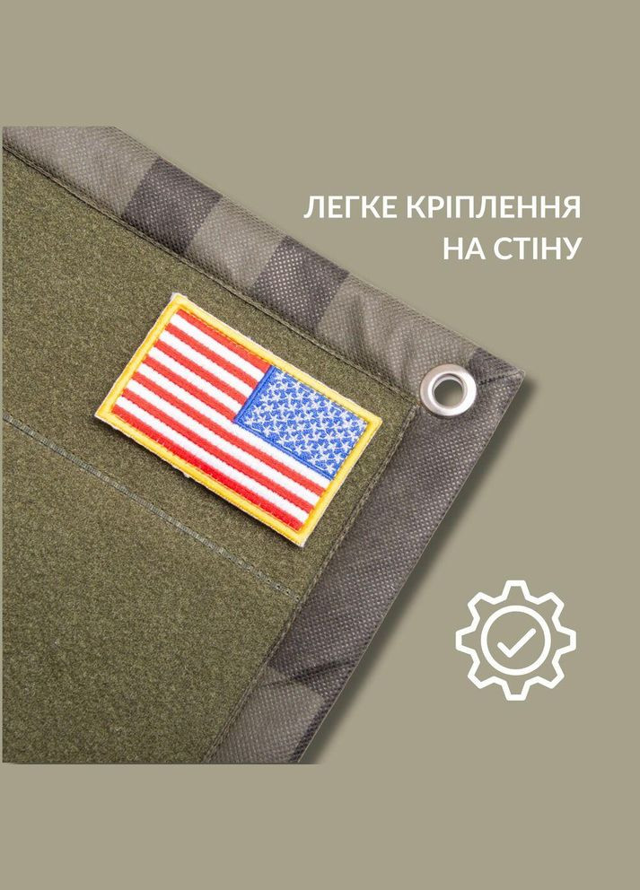 Патч Борд тактичний 69х110 см для шевронів нашивок та нагород складна панель-стенд з липучкою для колекціонерів та військових IDEIA (306459556)