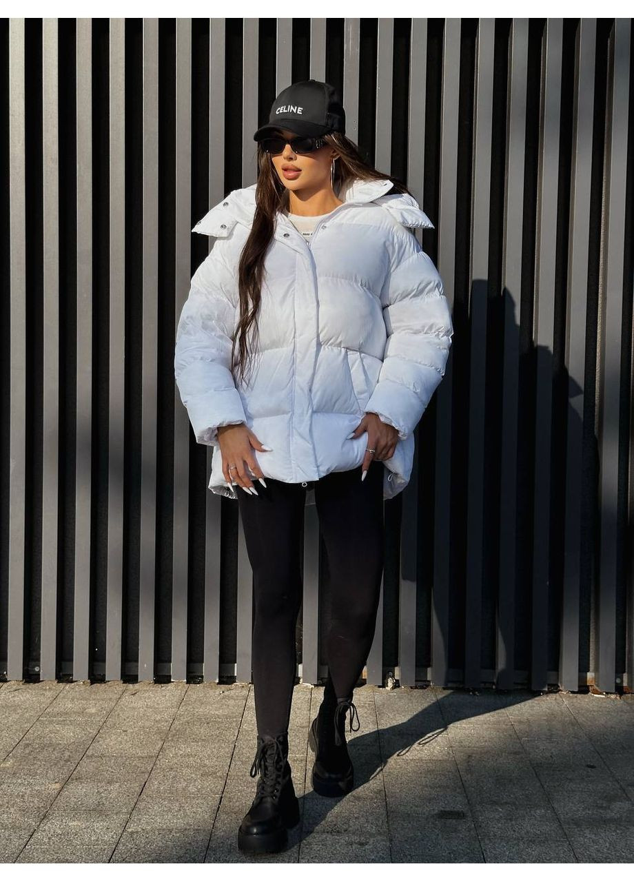 Молочный зимний Пуховик Fashion