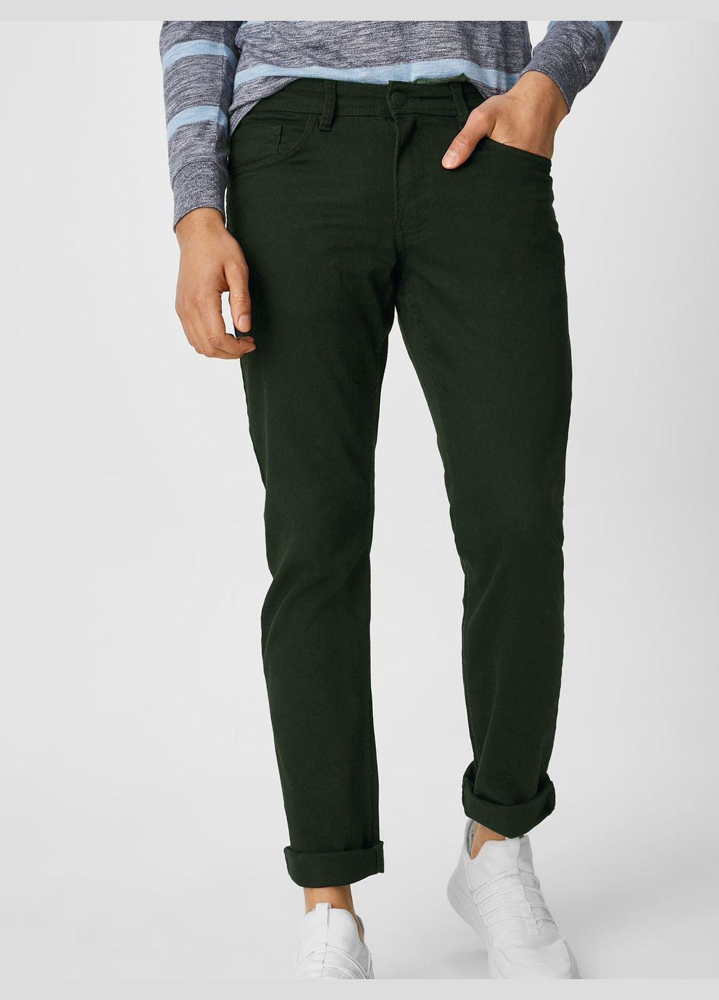 Зеленые демисезонные джинсы regular fit C&A