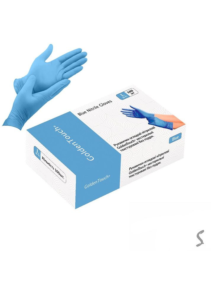 Перчатки нитриловые L Golden Touch 3.7г нестерильные текстурированные б/п 50пар/уп Home (362203823)