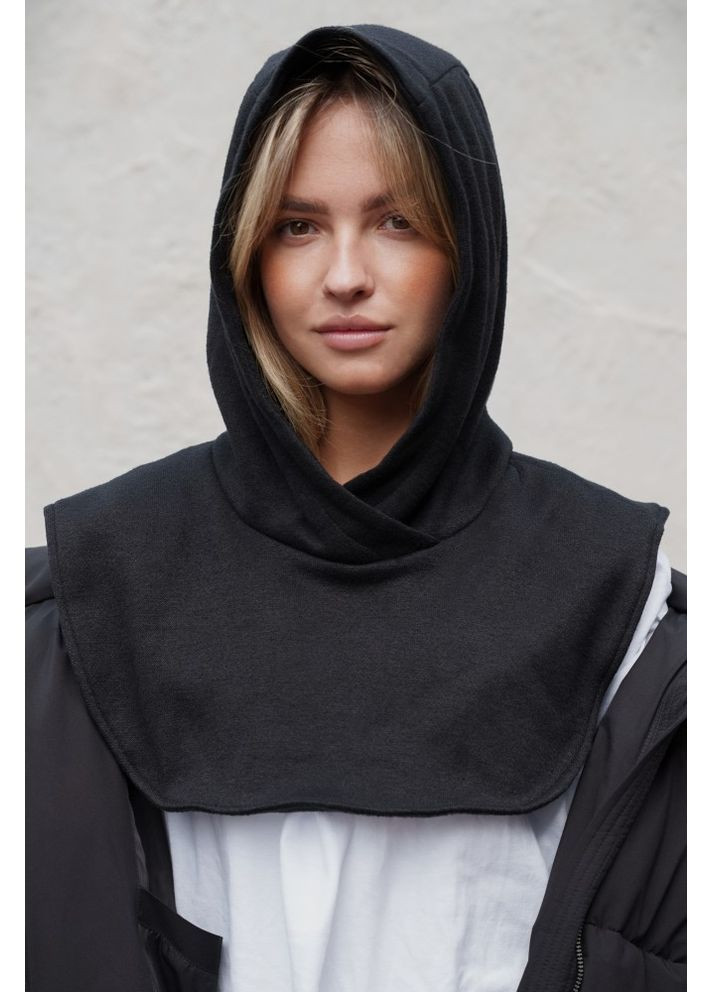 Тепла шапка капюшон капор текстильний на флісі Mathilda Black Woman Without (365254484)