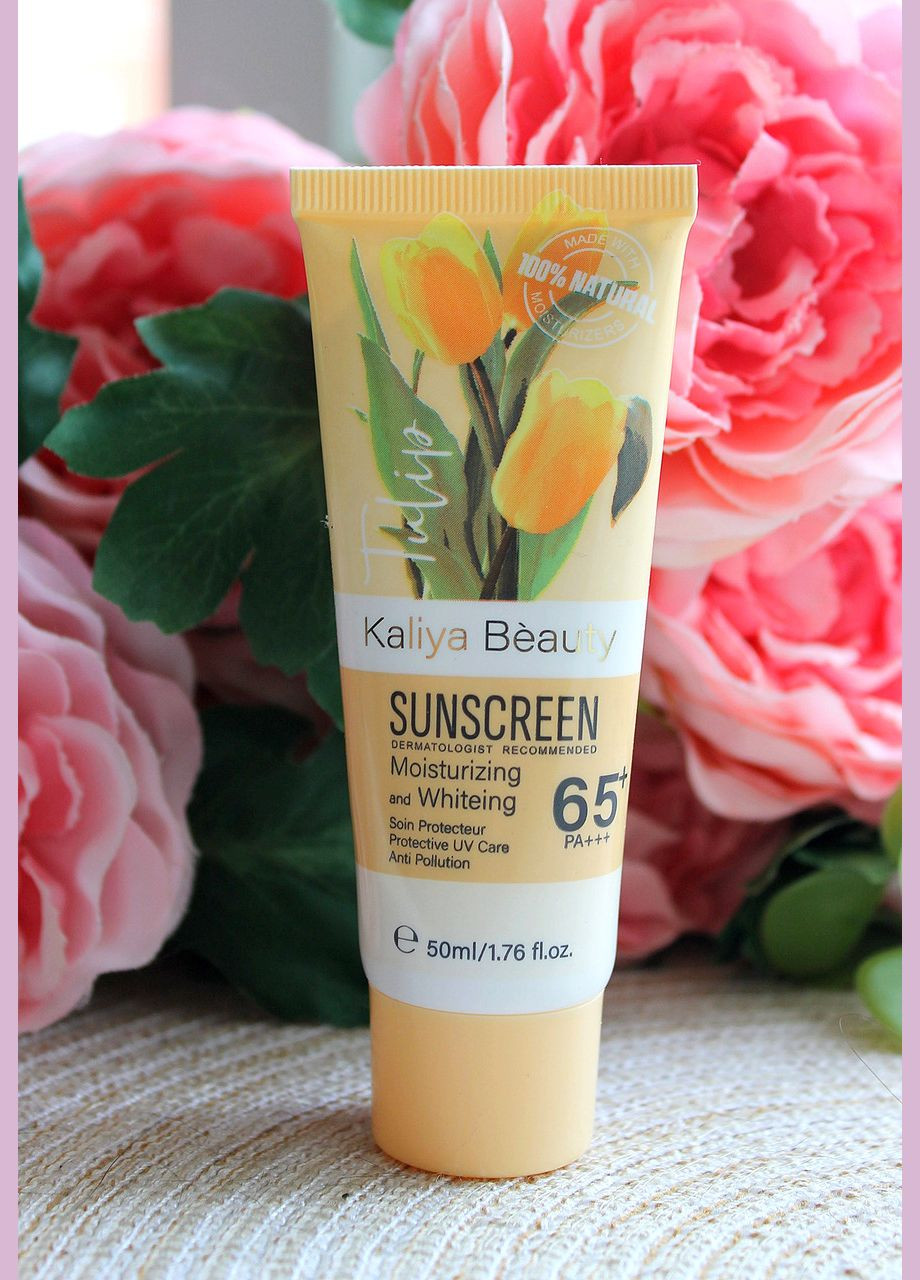 No Brand Солнцезащитный крем для лица Kaliya Beaty Sunscreen 65+ PA +++ Tulip / Тюльпан — Крем, (338620919)