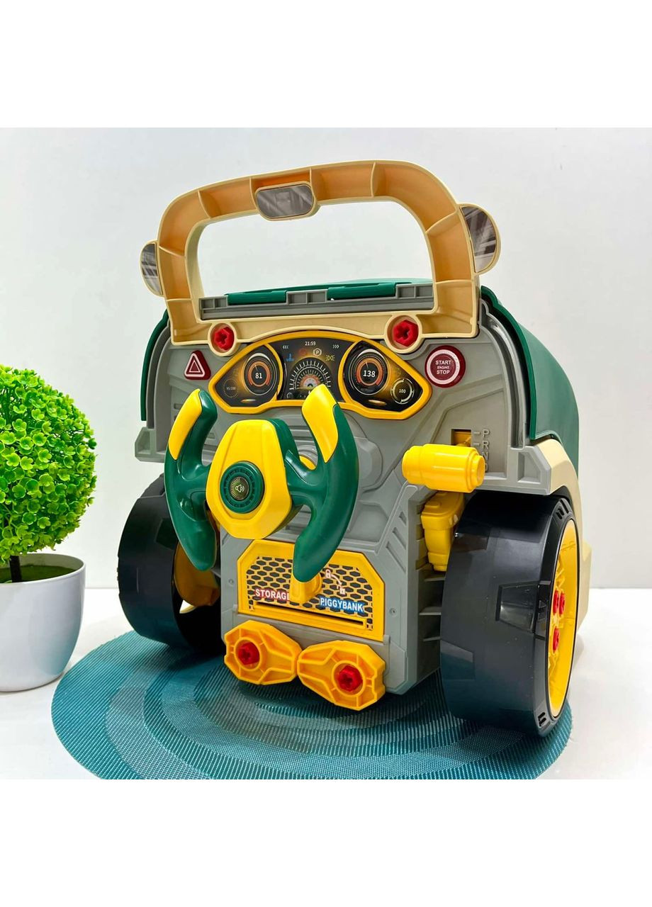 Набор автотренажер Юный автомеханик с набором инструментов 59 деталей звук свет (D001-3-4) No Brand (366670195)