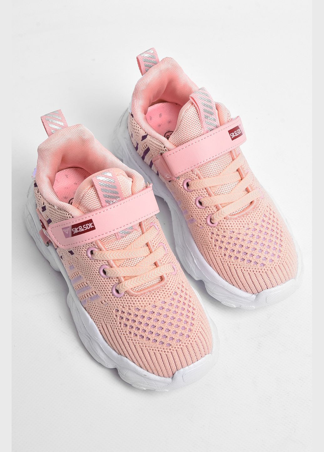Розовые демисезонные кроссовки для девочки розового цвета Let's Shop