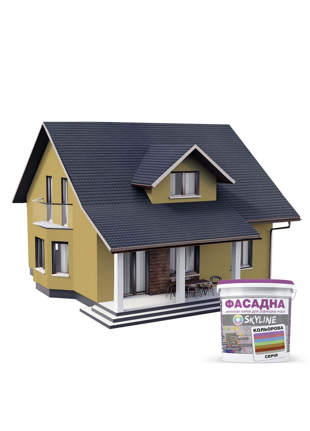 Фасадна фарба акрил-латексна 2030-Y10R 10 л SkyLine (289364739)