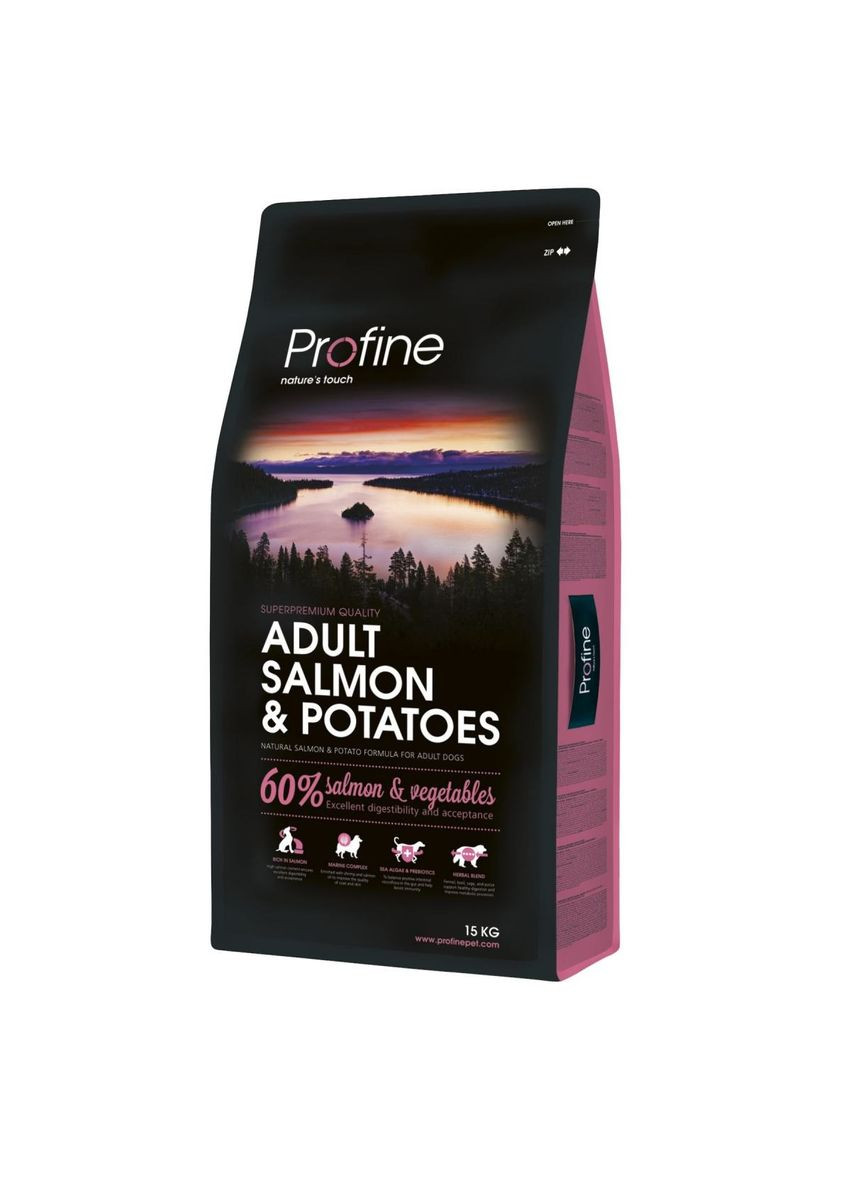 Сухий корм для дорослих собак Adult Salmon з лососем і картоплею 15 кг (8595602517572) Profine (279566094)