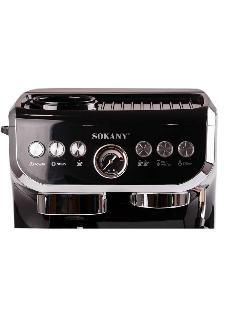 Кавомашина ріжкова SK-6866 з капучинатором та кавомолкою 2 л, Sokany (324070553)