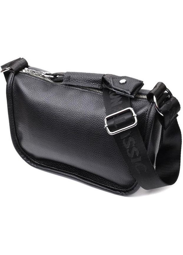 Сумка кросс-боди через плечо женская из натуральной кожи средняя Черный 37907 Vintage (355245264)