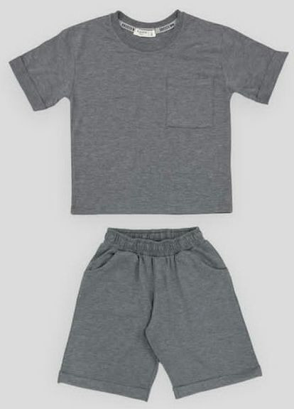 Серый летний футболка + шорты 19900 меланжевый Breeze