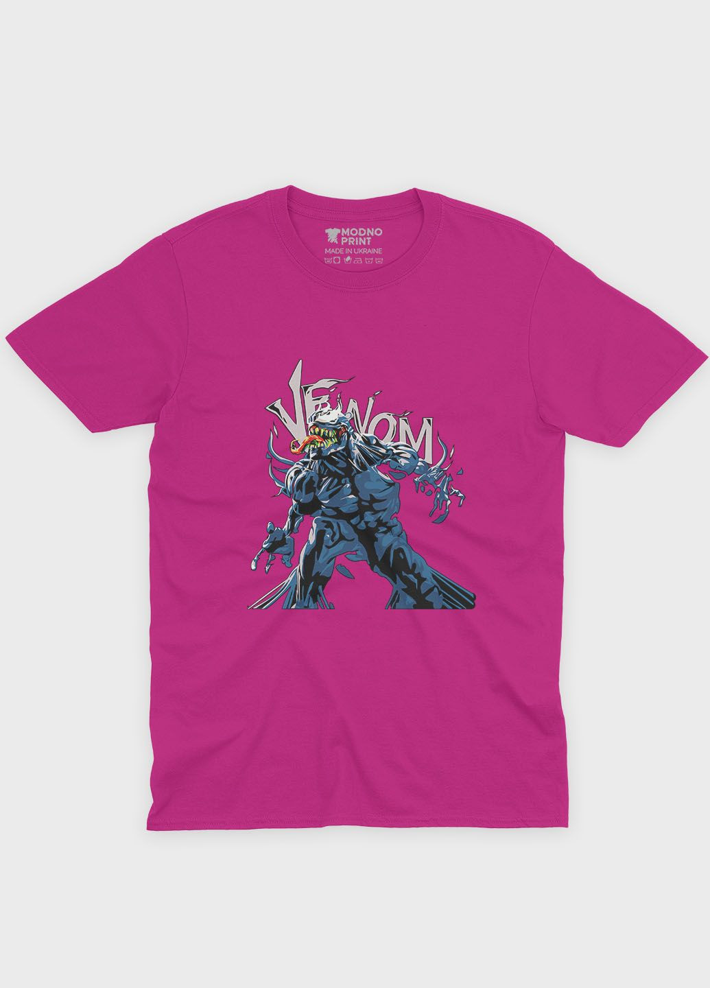 Розовая демисезонная футболка для мальчика с принтом супервора - веном (ts001-1-fuxj-006-013-012-b) Modno