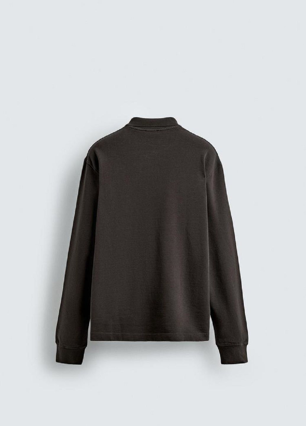 Темно-коричневая футболка-поло для мужчин Zara однотонная